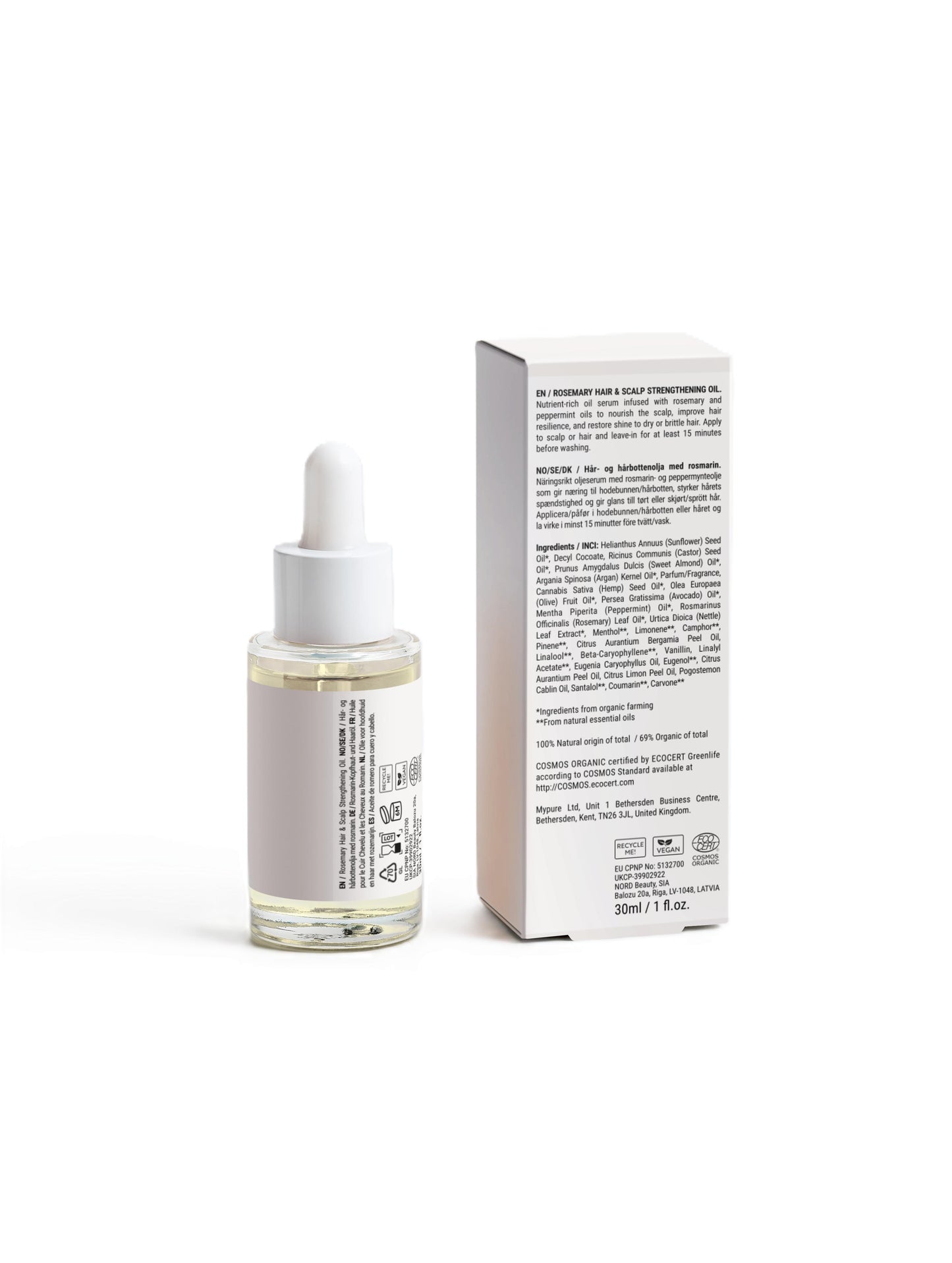 Huile fortifiante cheveux & cuir chevelu – Romarin & Menthe