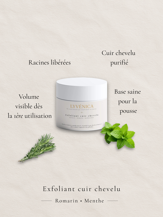 Exfoliant cuir chevelu purifiant au romarin et à la menthe