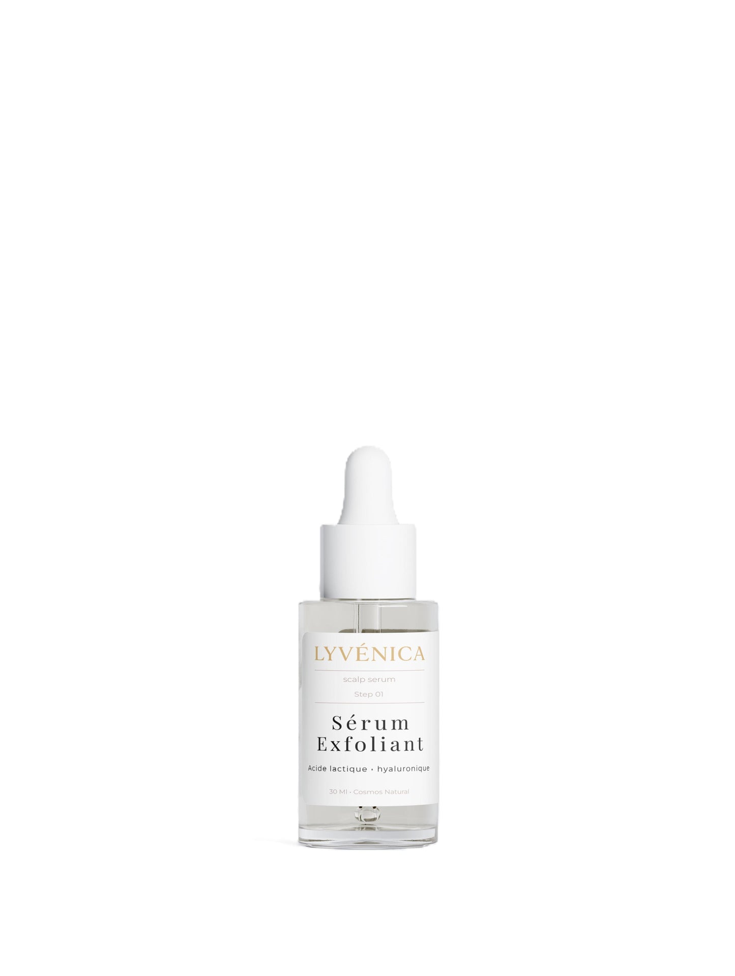 Step 01 - Sérum Exfoliant Cuir Chevelu · Acide Lactique & Hyaluronique · Lyvénica