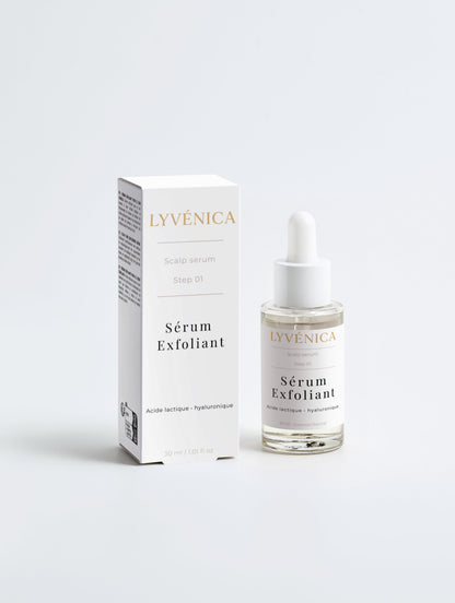Sérum Exfoliant Cuir Chevelu · Acide Lactique & Hyaluronique · Step 01
