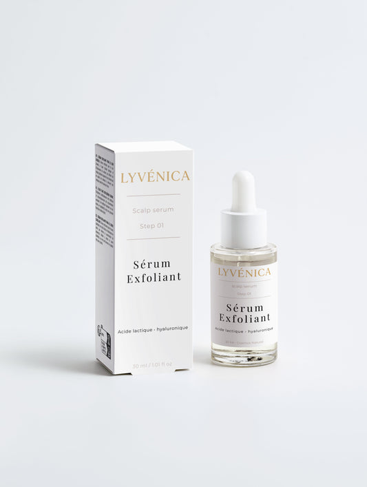 Sérum Exfoliant Cuir Chevelu · Acide Lactique & Hyaluronique · Step 01